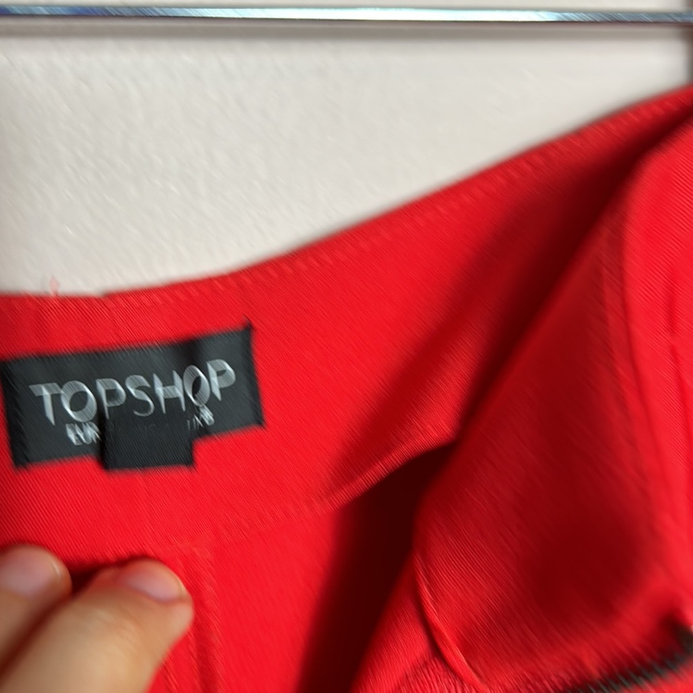Topshop Red Wide Leg Flare Pants size 4 - Picture 6 of 9